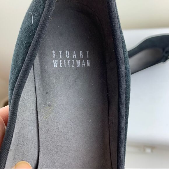 Stuart Weitzman Quilty Black Suede Wedge w/Bow 7.5 - Picture 12 of 14